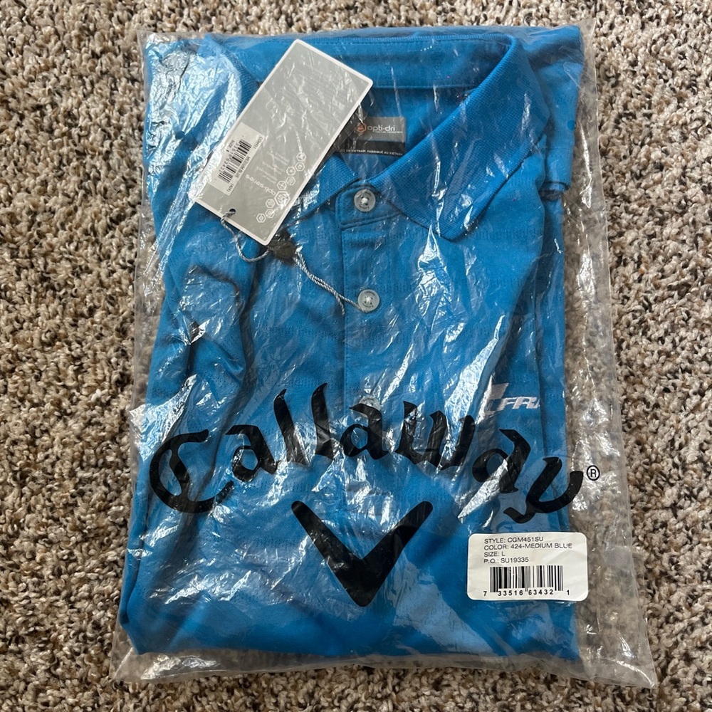 Callaway Men’s Teal Blue Polo Performance Golf Shirt